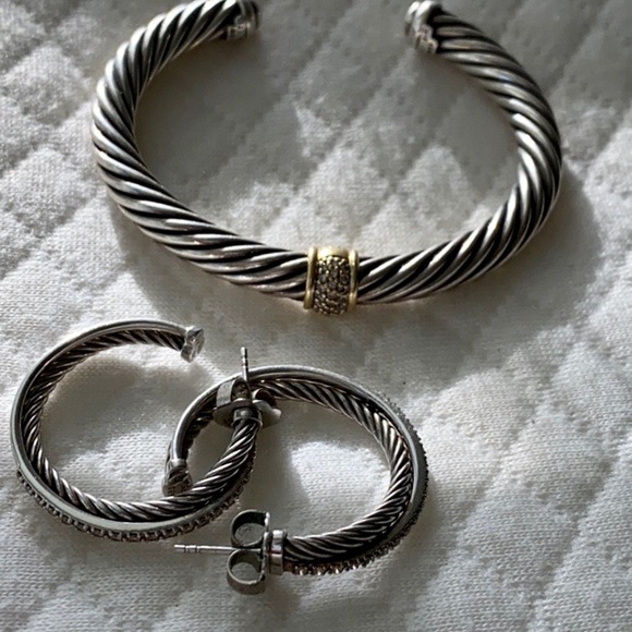 David Yurman Bracelet & Hoops Set 100% Authentic - Picture 5 of 14